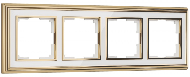 Рамка на 4 поста Werkel WL17-Frame-04 Palacio (золото / белый) - купить в Новосибирске