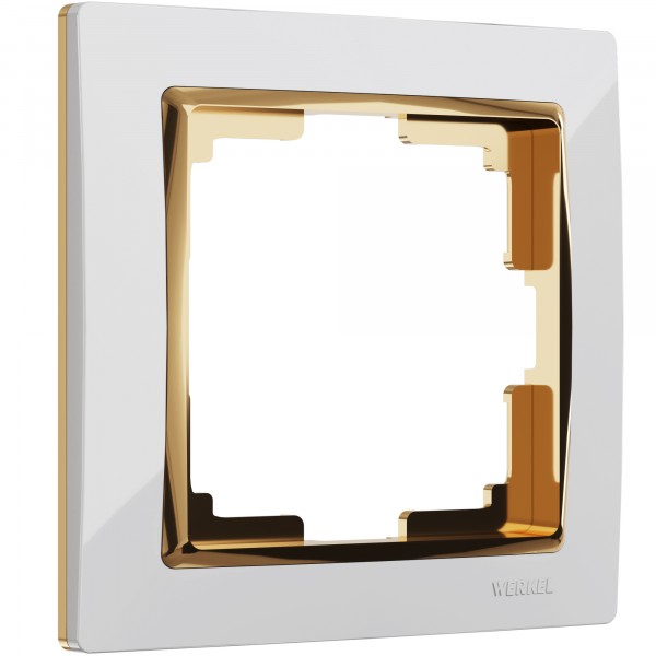 Рамка на 1 пост Werkel WL03-Frame-01-white-GD Snabb (белый/золото) - купить в Новосибирске
