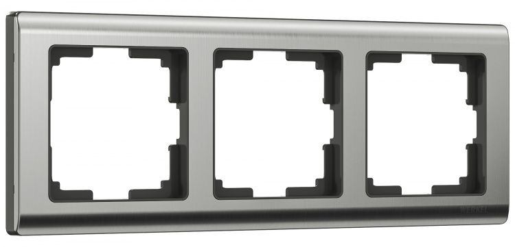 Рамка на 3 поста Werkel WL02-Frame-03 Metallic (глянцевый никель) - купить в Новосибирске