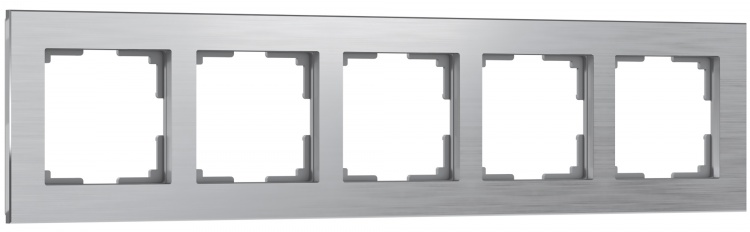 Рамка на 5 постов Werkel WL11-Frame-05 Aluminium (алюминий) - купить в Новосибирске