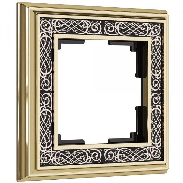Рамка на 1 пост WL77-Frame-01 Palacio Gracia (золото/черный) - купить в Новосибирске