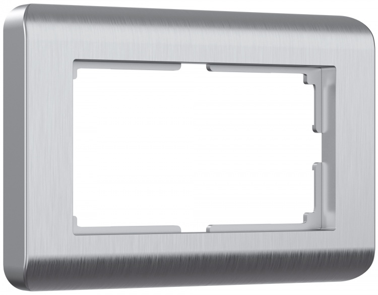 Рамка для двойной розетки Werkel WL12-Frame-01-DBL Stream (серебряный) - купить в Новосибирске