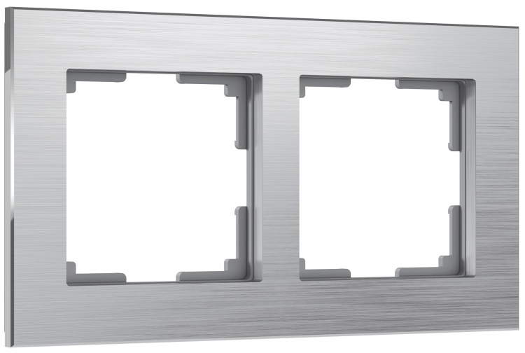 Рамка на 2 поста Werkel WL11-Frame-02 Aluminium (алюминий) - купить в Новосибирске