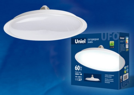 Лампа светодиодная LED-U270-60W/6500K/E27/FR PLU01WH форма «UFO» матовая
